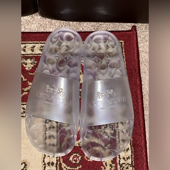 “Translucent Coach Signature Slide Sandals” - Picture 1 of 2